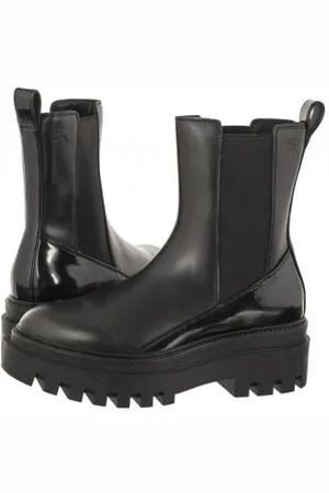 Calvin Klein Sztyblety Chunky Boot Chelsea Lth Mg Sat Triple Black YW0YW01286 0GT (CK413-b)