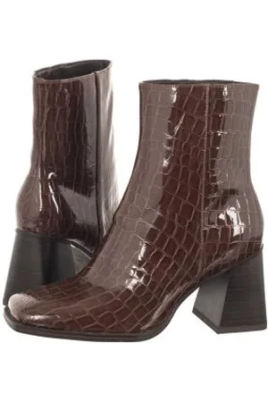 Tamaris Botki Brązowe Lakierowane 1-25328-41 397 Brown Croco (TM467-a)