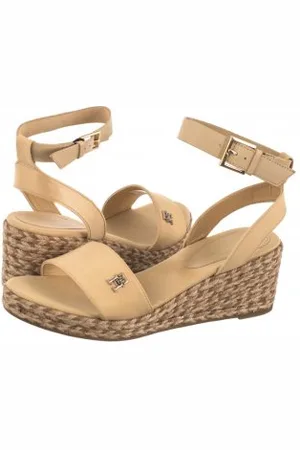 Tommy Hilfiger Sandały Colorful Wedge Satin Sandal Hervest Wheat FW0FW07913 ACR (TH1058-a)