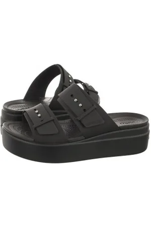 Crocs Klapki Brooklyn Buckle Low Wedge Black 207431-001 (CR293-b)