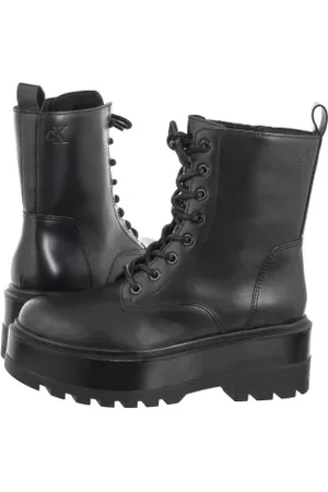 Calvin Klein Glany Flatform High Lace Up Mg Dl Triple Black YW0YW01535 0GJ (CK568-a)