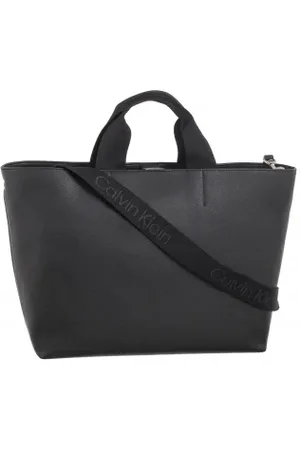 Calvin Klein Torebka Over Webbing Tote Pu Black K60K612710 BEH (CK586-a)