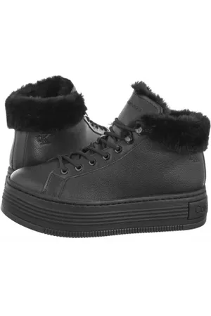Calvin Klein Botki Bold Platf Low Laceup Mg Lth Triple Black YW0YW01590 0GJ (CK593-a)