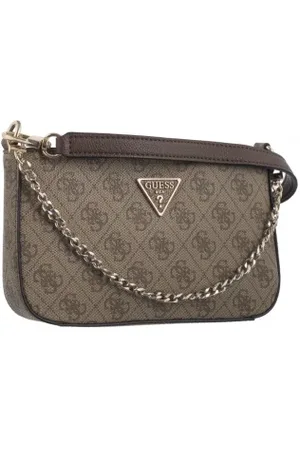 Guess Torebka Noelle Mini Top Zip Shoulder HWBG78 79720 Latte Logo/Brown (GU652-b)