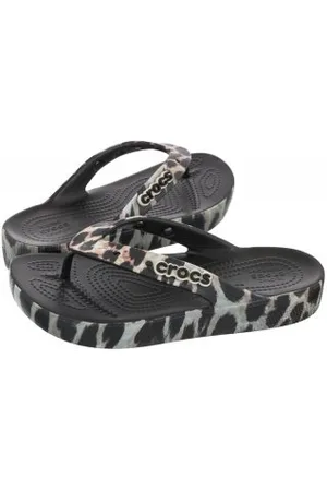Crocs Japonki Classic Platform Animal Remix Flip W Black/Leopard 207845-0CU (CR235-a)