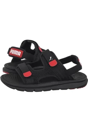PUMA Sandały Evolve Sandal Jr Black-White-Red 390449-01 (PU616-b)