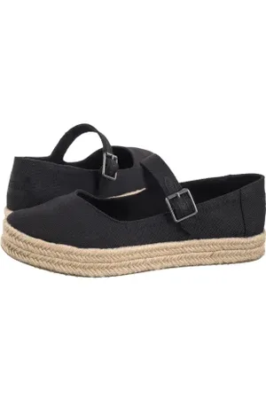TOMS Espadryle Carolina Mary Jane Black Heavy Canvas 10021878 (TS51-a)