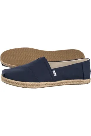 TOMS Espadryle Alpargata Rope Navy Recycled Cotton Slubby Woven 10019912 (TS49-a)