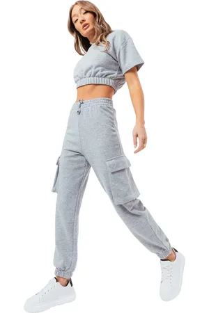 Justhype Ltd Sweat Crop T-Shirt-Cargo Joggers LABON004