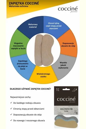 Coccine Welurowe zapiętki skóra welurowa Heel Protector