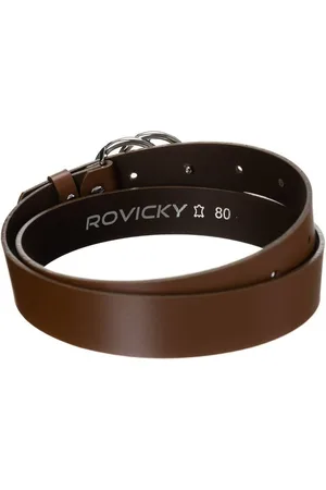 ROVICKY Skórzany pasek damski gładki ze srebrną podwójną klamrą ZPD-S3D