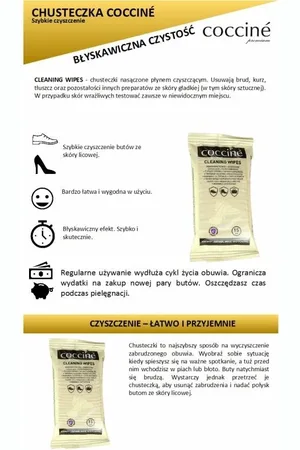 Coccine Chusteczki czyszczące do butów 15 szt. Cleaning Wipes