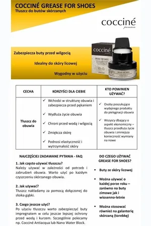 Coccine Tłuszcz ochronny do skór licowych Grease For Shoes