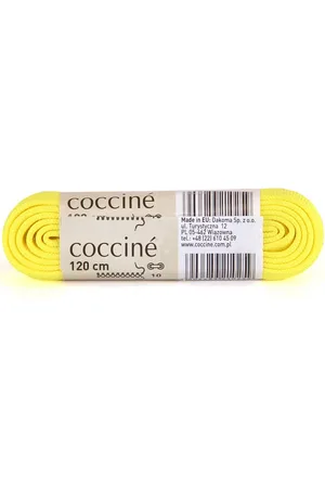 Coccine Sznurowadła bawełniane płaskie żółte 120 cm