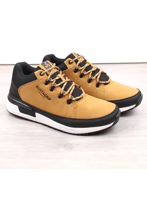 Bustagrip Skórzane buty męskie sneakersy żółte Cruiser