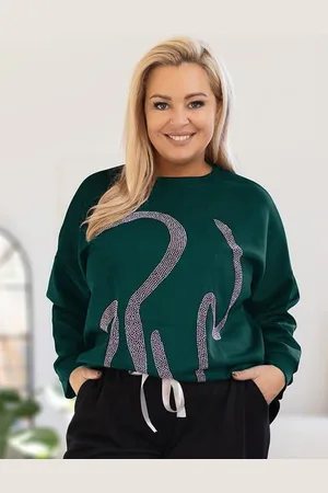 producent zagraniczny Bluza plus size z dzetami PREMIUM ( r. 48-56)