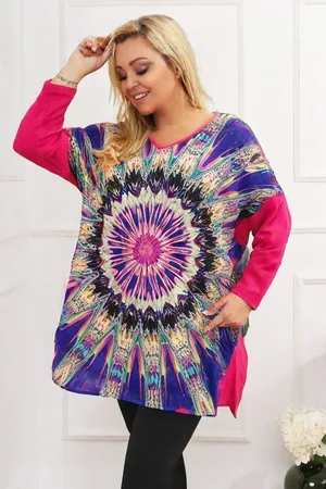 producent zagraniczny Tunika plus size damska digital orient ( r. 48-56)