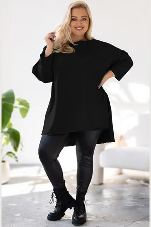 producent zagraniczny Tunika plus size asymetryczna cięta laserowo ( r. 48-56) BESTSELLER