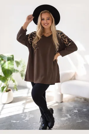 producent zagraniczny Tunika plus size bawełniana panterka ( r. 48-56)
