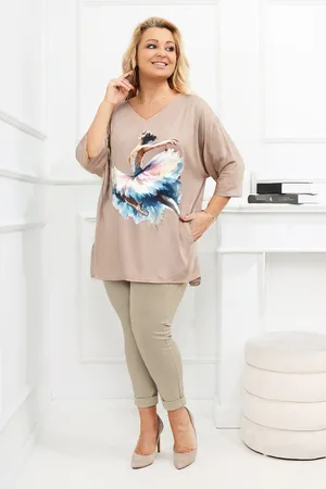 producent zagraniczny Tunika plus size damska digital viskoza ( r. 48-56)