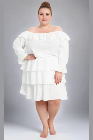 producent zagraniczny Sukienka hiszpanka plus size z falbankami IWONI ( r. 48-56)