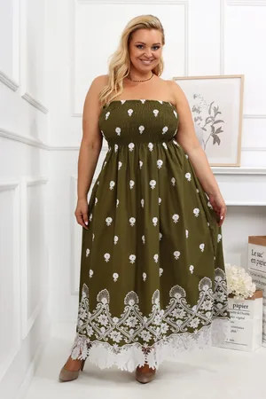Producent Polski Don Sukienka maxi plus size Dalia -K z koronką (L.r 46 -58)
