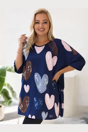 producent zagraniczny Tunika plus size damska digital serca ( r. 48-56)