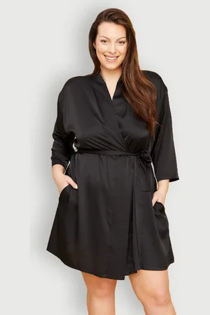 Producent Polski Don Satynowy szlafrok plus size PREMIUM ( r. 44-56)