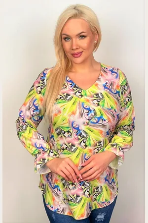 Producent Polski Don Tunika plus size z dekoltem V mod. M73105 ( r. 42-56)