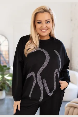 producent zagraniczny Bluza plus size z dzetami PREMIUM ( r. 48-56)