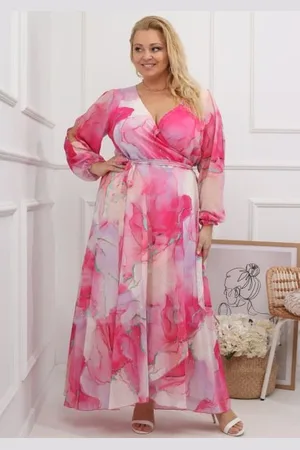 Producent Polski Don Szyfonowa sukienka plus size maxi LAILA mod. 35 (L.r 46-56 )