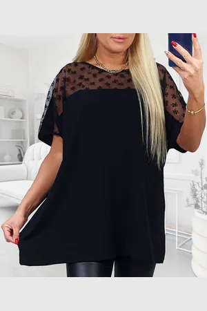producent zagraniczny Tunika plus size bawełniana z koronką ( r. 48-56)