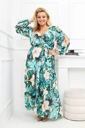 Producent Polski Don Szyfonowa sukienka plus size maxi LAILA mod 65 ( r. 46-56 )