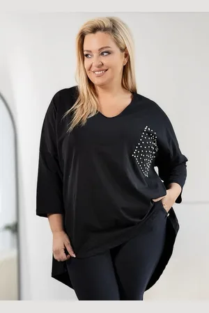 producent zagraniczny Tunika plus size bawełniana perełki ( r. 48-56)