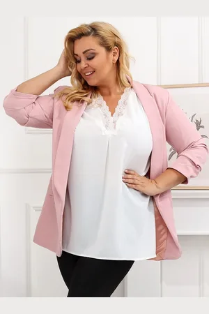 Producent Polski Don Bluzka plus size z koronką i rękawkiem FION ( r. 46-54)