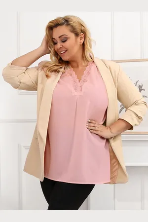 Producent Polski Don Bluzka plus size z koronką i rękawkiem FION ( r. 46-54)