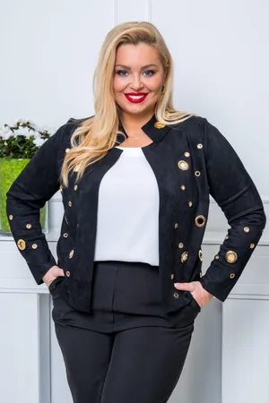 producent zagraniczny Marynarka / kurtka czarna Plus Size Daisi (48-56)