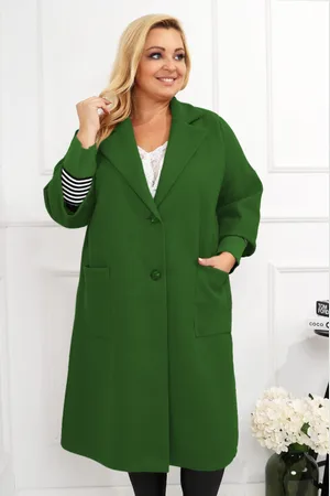 Producent Polski Don Płaszcz plus size ze ściagaczami na rękawkach ( r.46-54)