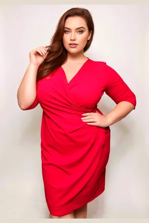 Producent Polski Don Sukienka plus size - NICOLE - GŁADKI MATERIAŁ ( r. 44-52)