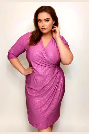 Producent Polski Don Sukienka plus size z brokatem NICOLE ( r. 46-52) WRZOSOWY