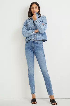C&A Kobieta Z wysokim stanem - Slim jeans-wysoki stan-LYCRA®-z bawełną z recyklingu, , Rozmiar: 34