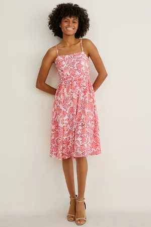 C&A Sukienka z szyfonu-materiał z recyklingu-w kwiaty, , Rozmiar: 34