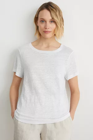 C&A Kobieta T-shirty z Krótkimi Rękawami - T-shirt z lnu, , Rozmiar: XS