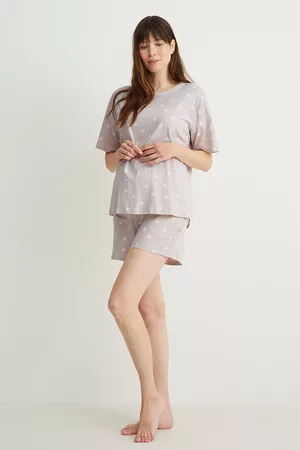 C&A Kobieta Koszule i Koszulki nocne - C&A Letnia piżama do karmienia piersią-w kropki, , Rozmiar: XS