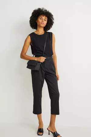 C&A Kobieta Szerokie Nogawki - Spodnie materiałowe-wysoki stan-tapered fit, , Rozmiar: 34