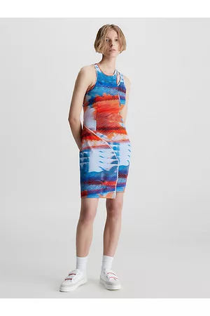 Calvin Klein Kobieta Sukienki asymetryczne - Dopasowana asymetryczna sukienka z wycięciami