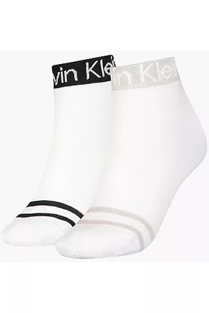 Calvin Klein Kobieta Skarpety - Zestaw 2 par skarpet do kostek w paski z logo