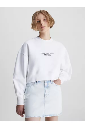 Calvin Klein Bluza z haftem o skróconym kroju