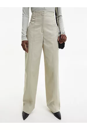 Calvin Klein Proste spodnie z twillu z przetworzonego poliestru