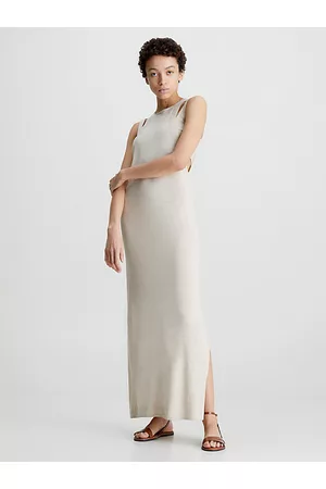 Calvin Klein Kobieta Sukienki Dzienne - Sukienka bez rękawów z mieszanki jedwabiu